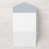 Invitation Tout En Un Mariage bleu foncé contemporain (Dehors)