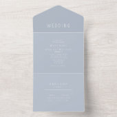 Invitation Tout En Un Mariage bleu foncé contemporain (À l'intérieur)