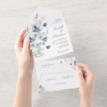 Mariage Bleu Poussiéreux Fleurs Sauvages Feuillage