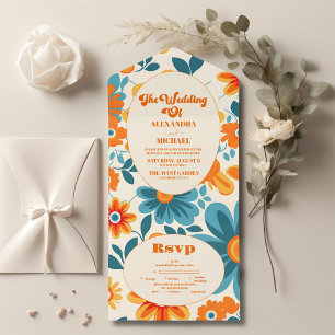 Invitation Tout En Un Mariage Bohème Rétro Casual