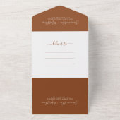 Invitation Tout En Un Mariage bohème simple et élégant en terre cuite (Dehors)