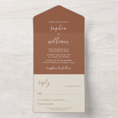 Invitation Tout En Un Mariage Bohème Terracotta (À l'intérieur)
