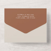 Invitation Tout En Un Mariage Bohème Terracotta (Verso)