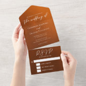 Invitation Tout En Un Mariage bohémien rustique brûlé (Déchirure)