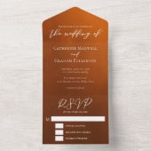 Invitation Tout En Un Mariage bohémien rustique brûlé (À l'intérieur)