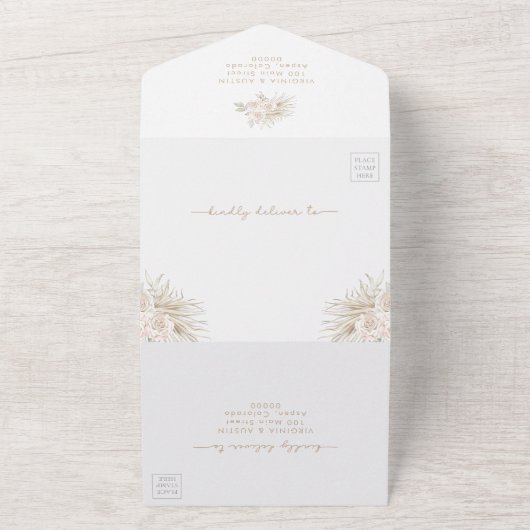 Invitation Tout En Un Mariage Boho (Dehors)