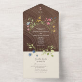 Invitation Tout En Un Mariage Boho Fleur sauvage Woodland (À l'intérieur)