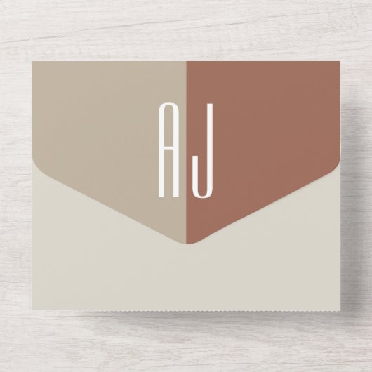 Invitation Tout En Un Mariage Boho moderne simple (Verso)