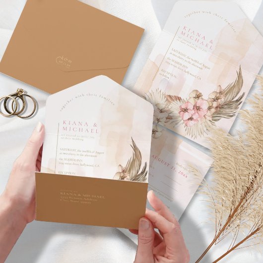 Invitation Tout En Un Mariage Boho Oasis ID959