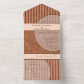Invitation Tout En Un Mariage Boho Orange & Brown bande géométrique (À l'intérieur)