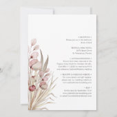 Invitation Tout en Un Mariage Boho Rose Eucalyptus Palmier Sé (Dos)