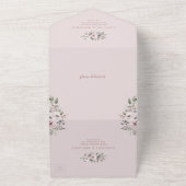 Invitation Tout En Un Mariage boho rustique couleur rose pâle (Dehors)