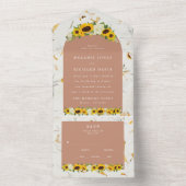 Invitation Tout En Un Mariage botanique de tournesol (À l'intérieur)