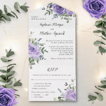 Invitation Tout En Un Mariage botanique d'Eucalyptus, Rose pourpre Dusty<br><div class="desc">Ces invitations de mariage toutes en une présentent un design floral aquarelle moderne avec des roses pourpres poussiéreux et des feuilles d'eucalyptus. Personnalisez avec votre texte. D'autres articles de papeterie et de réception de mariage assortis sont également disponibles.</div>