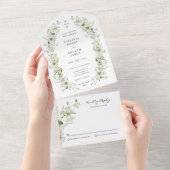 Invitation Tout En Un Mariage Botanique Élégant (Déchirure)