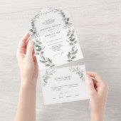 Invitation Tout En Un Mariage botanique élégant (Déchirure)