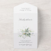 Invitation Tout En Un Mariage botanique Feuille Eucalyptus Green (Dehors)