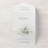 Invitation Tout En Un Mariage botanique Feuille Eucalyptus Green (Dehors)