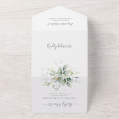 Invitation Tout En Un Mariage botanique Feuille Eucalyptus Green (Dehors)