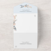 Invitation Tout En Un Mariage botanique moderne Dusty Blue Pink (Dehors)