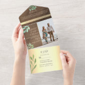 Invitation Tout En Un Mariage botanique rustique (Déchirure)