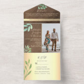 Invitation Tout En Un Mariage botanique rustique (À l'intérieur)