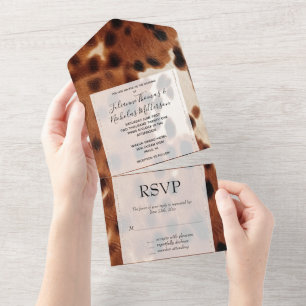 Invitation Tout En Un Mariage Brown Crème Sud-Ouest