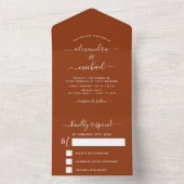 Invitation Tout En Un Mariage Burnt Orange Boho Terracotta (À l'intérieur)