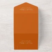 Invitation Tout En Un Mariage Burnt Orange Élégante calligraphie RSVP (Dehors)