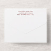 Invitation Tout En Un Mariage Calligraphie délicate Blanc bordeaux (Verso)