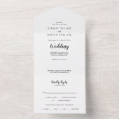 Invitation Tout En Un Mariage Calligraphie simple (À l'intérieur)