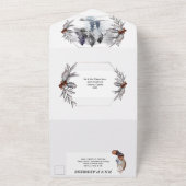 Invitation Tout En Un Mariage campagnard d'aquarelle bois cerf boho  (Dehors)