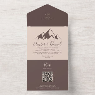 Invitation Tout En Un Mariage campagnard de montagne Clear