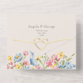 Invitation Tout En Un Mariage campagnard floral rustique (Verso)