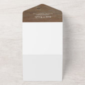 Invitation Tout En Un Mariage campagnard photo en bois rustique (Dehors)