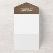 Invitation Tout En Un Mariage campagnard photo en bois rustique (Dehors)