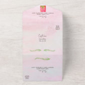 Invitation Tout En Un Mariage caraïbe rose verdoyant (Dehors)