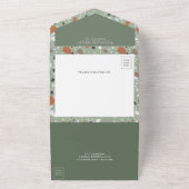 Invitation Tout En Un Mariage Carrelage Terrazzo vert Terre moderne (Dehors)