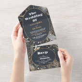 Invitation Tout En Un Mariage céleste argenté élégant (Déchirure)