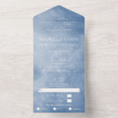 Invitation Tout En Un Mariage céleste bleu et blanc (À l'intérieur)