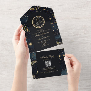 Invitation Tout En Un Mariage céleste de nuit étoilée
