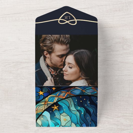 Invitation Tout En Un Mariage Céleste Mystique Tout En Un (Dehors)