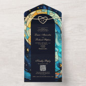 Invitation Tout En Un Mariage Céleste Mystique Tout En Un (À l'intérieur)