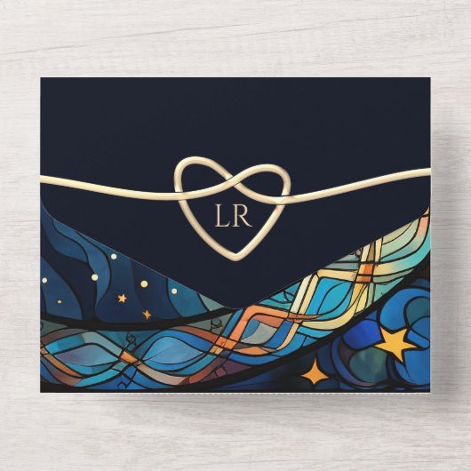 Invitation Tout En Un Mariage Céleste Mystique Tout En Un (Verso)