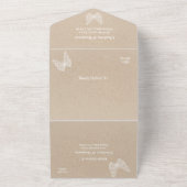 Invitation Tout En Un Mariage Champêtre Kraft et Papillon (Dehors)