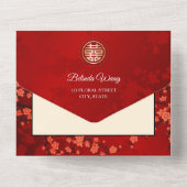Invitation Tout En Un Mariage Chinois Fleur Orientale (Verso)