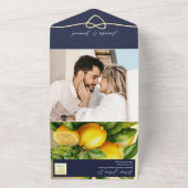 Invitation Tout En Un Mariage Citron Citrus Rustique (Dehors)