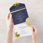 Invitation Tout En Un Mariage Citron Citrus Rustique (Déchirure)