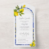 Invitation Tout En Un Mariage citron méditerranéen Boho (À l'intérieur)