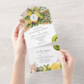 Invitation Tout En Un Mariage citron moderne (Déchirure)